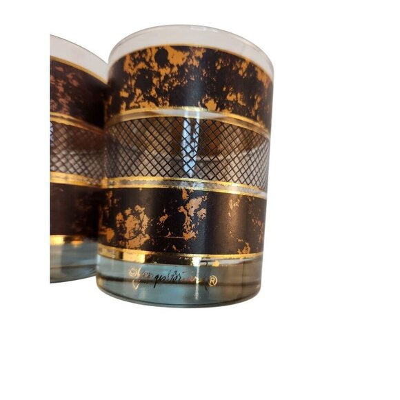 Vintage Georges Briard Double Old Fashioned Glasses Set Of 2 - Picture 9 of 9